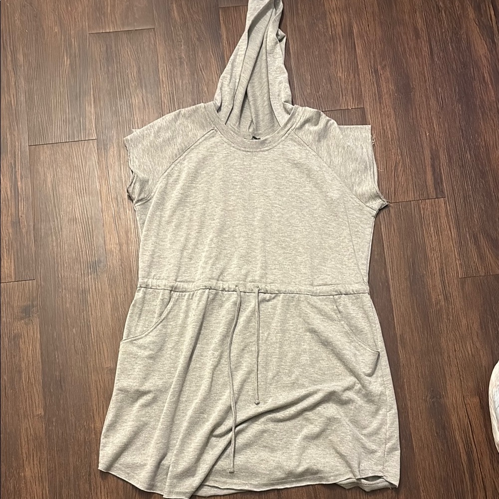 Gray Hooded Women's Dress